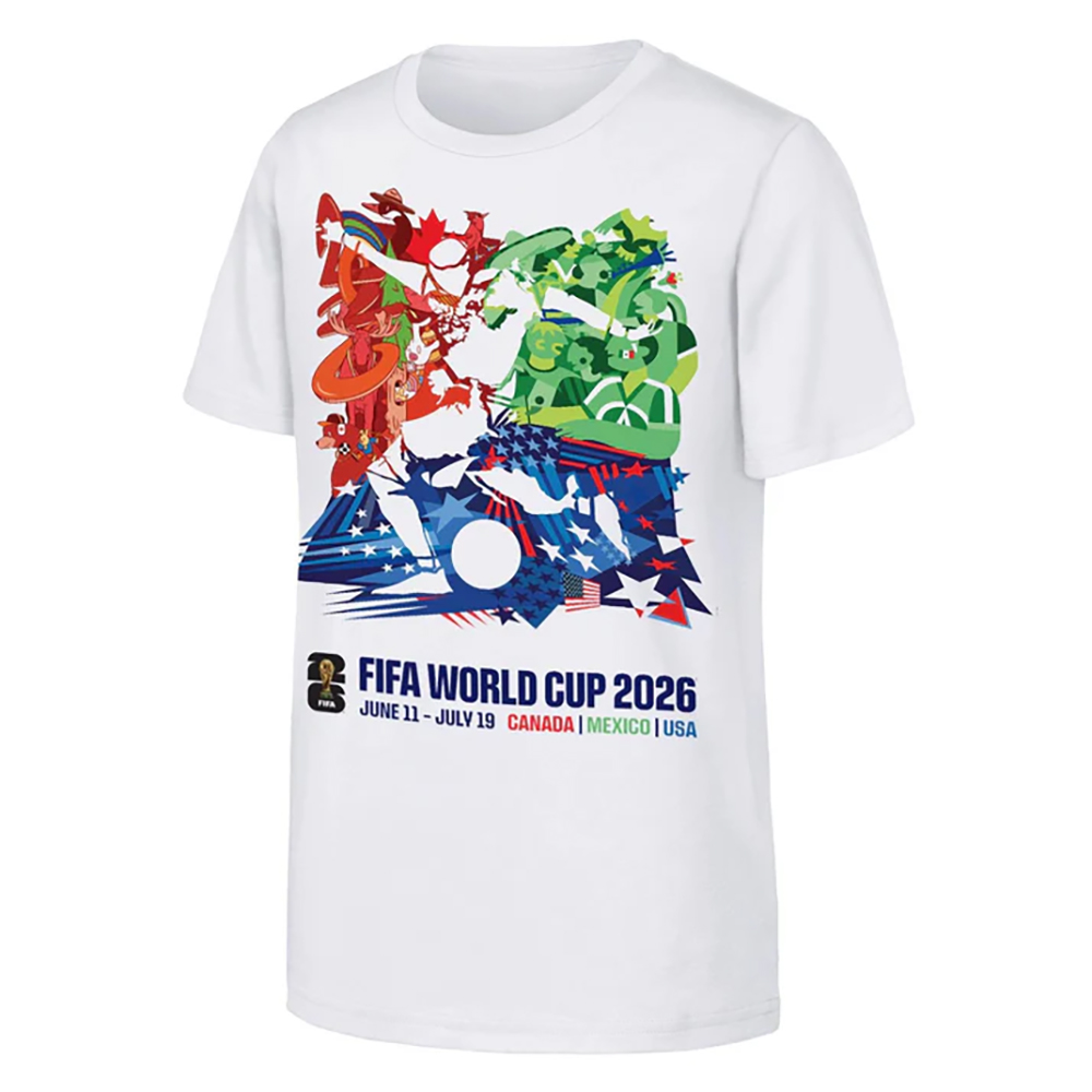 Officiële WK 2026 poster op een t-shirt