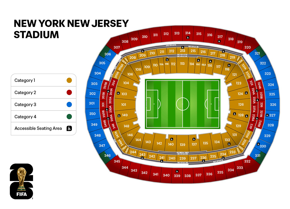 Plattegrond van het stadion in New York / New Jersey
