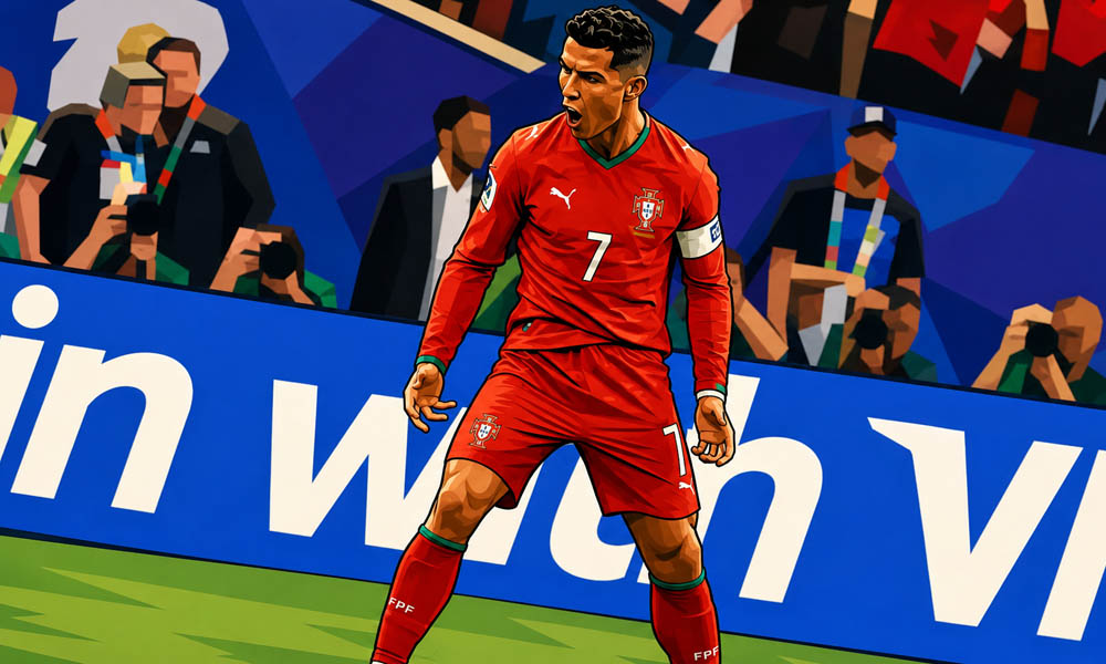 Cristiano Ronaldo (Portugal) scoort op zes WK's.